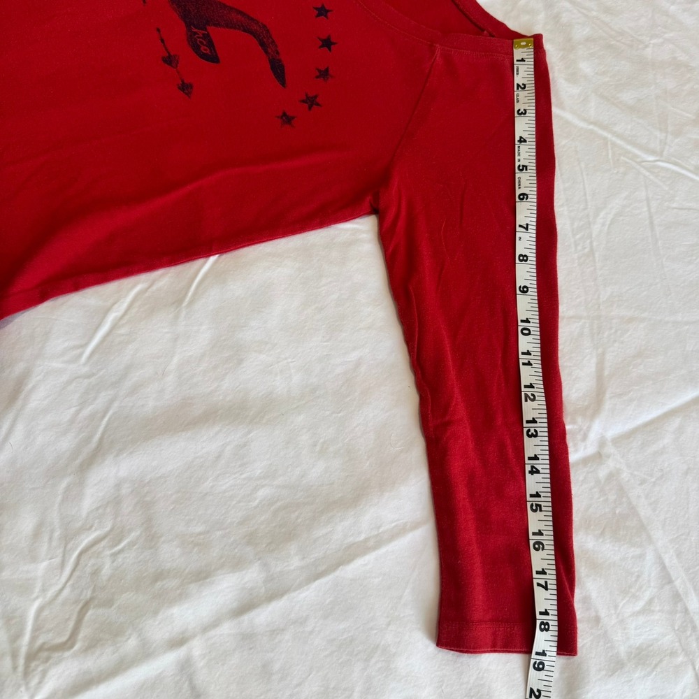 Hollister Womens Red 3/4 Sleeve Graphic T-Shirt Y2K Seagull Logo Size S - Picture 8 of 10